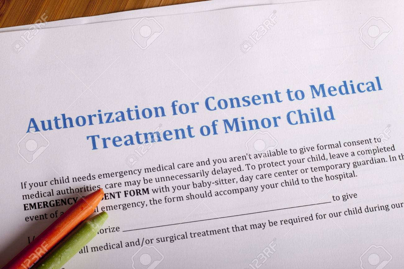 medical consent treatment authorization of minor child stock photo medical photography consent form