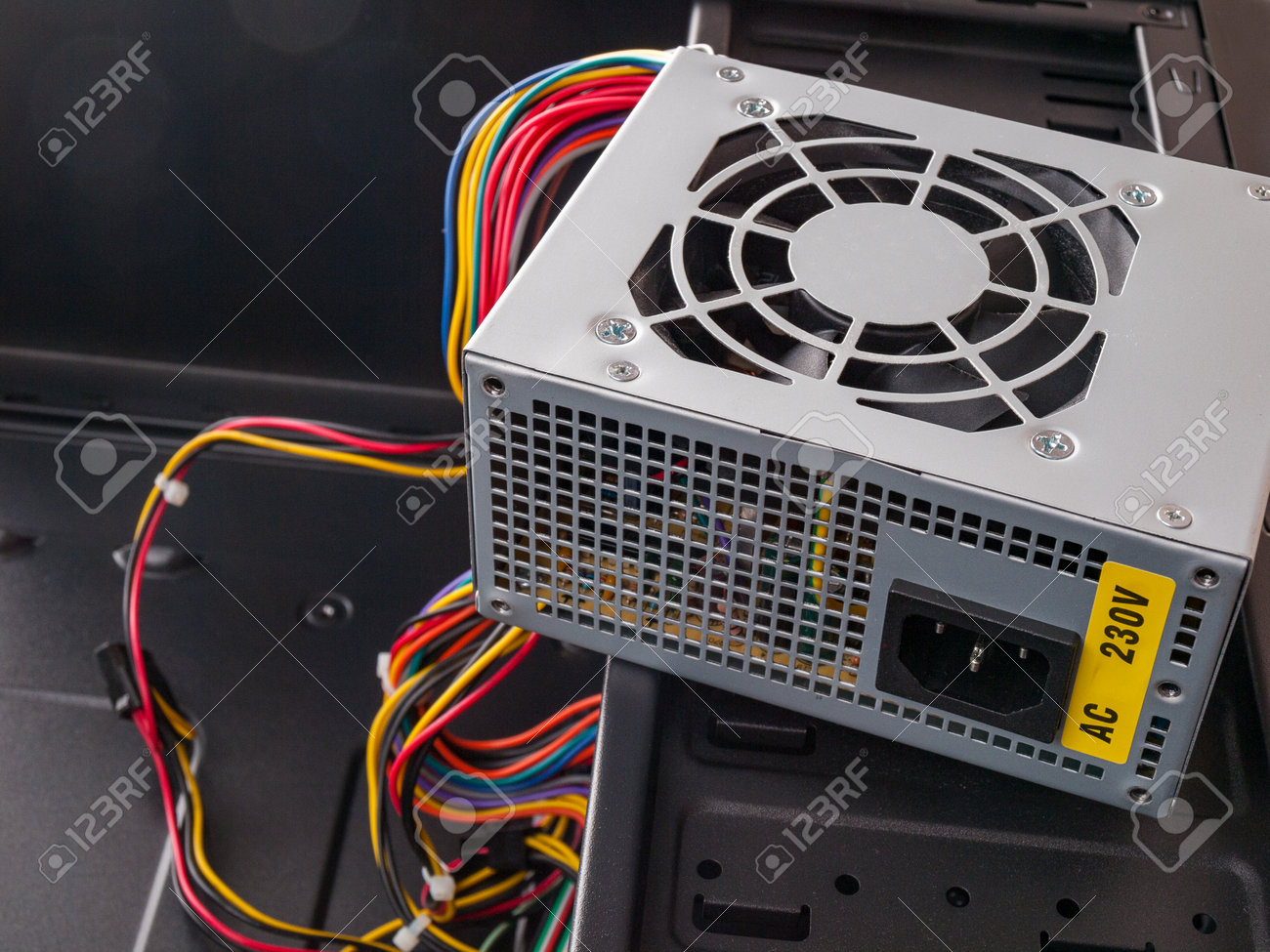 Computer Part For System Unit Assembly Power Supply For Computer Close Up  Choice Of Quiet Silent Reliable Power Supply 로열티 무료 사진, 그림, 이미지 그리고  스톡포토그래피. Image 161487732