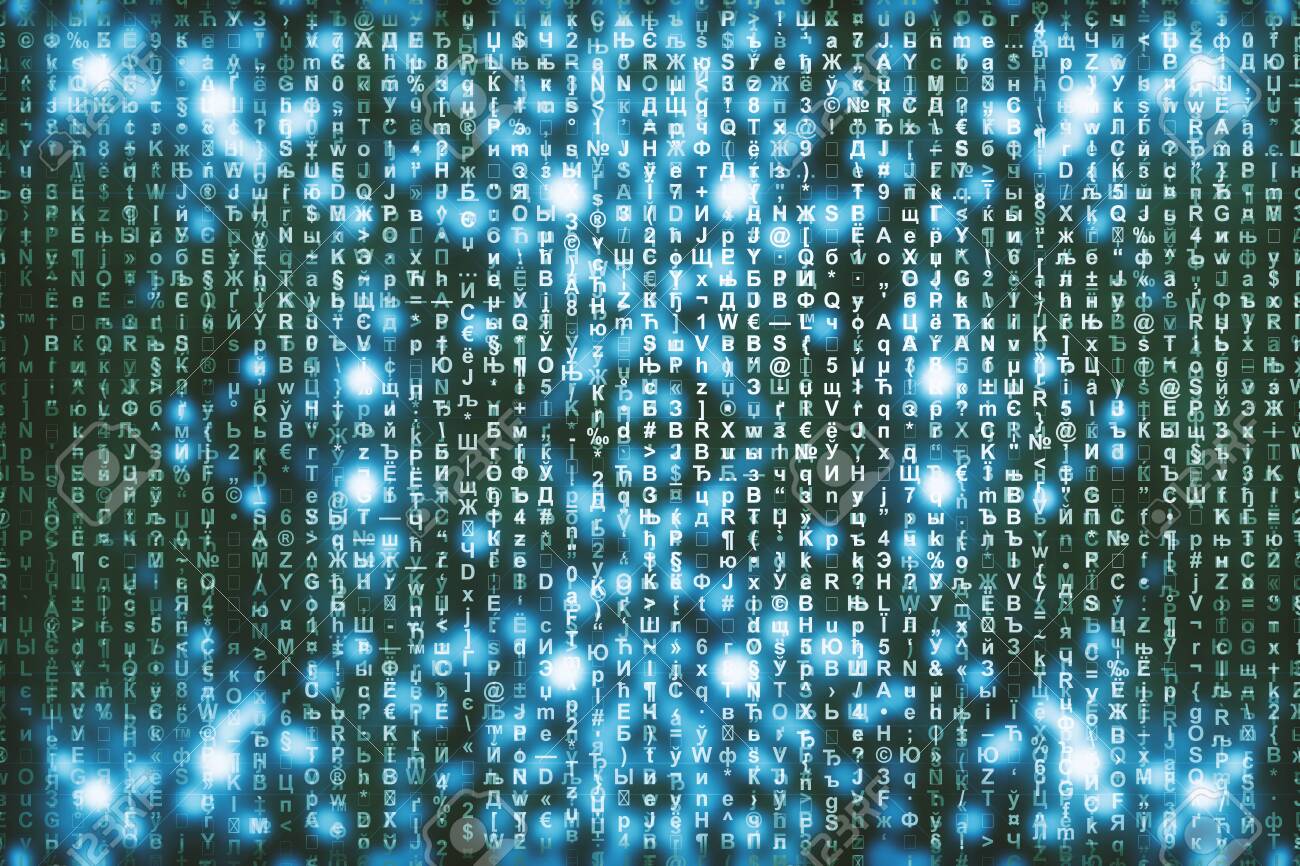 Blue Green Matrix Digital Background Abstract Cyberspace Concept Stock Photo Picture And Royalty Free Image Image