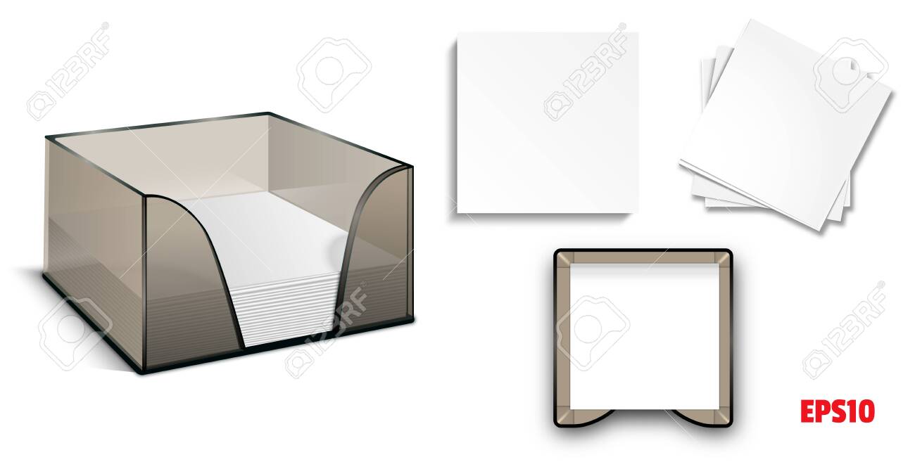 Download Set Mockup Plastic Box With Stickers Square Blank White Sheets Royalty Free Cliparts Vectors And Stock Illustration Image 123995393