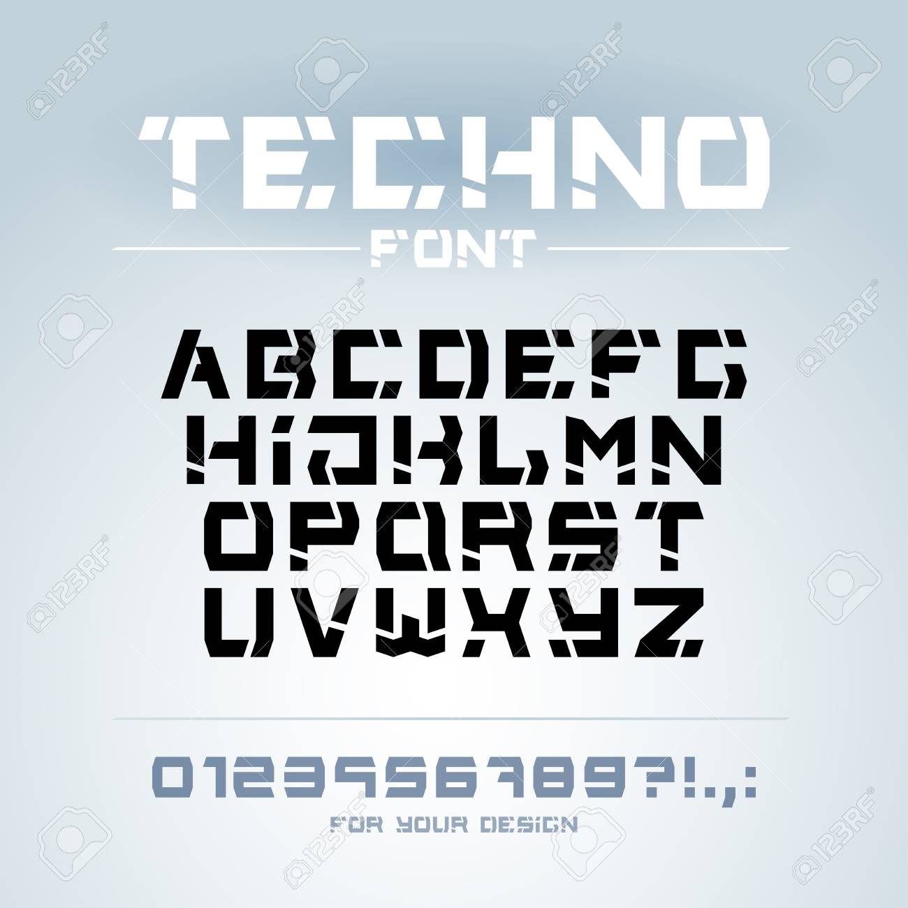 Letters And Numbers For Military Industrial Hi Tech Logo Design Royalty Free Cliparts Vectors And Stock Illustration Image 126185588