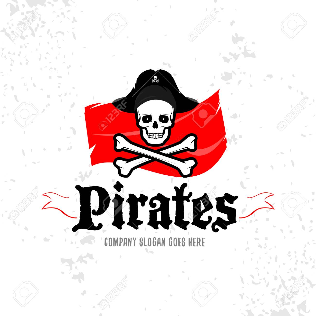 pirates skull logotype template badge logo emblem isolated