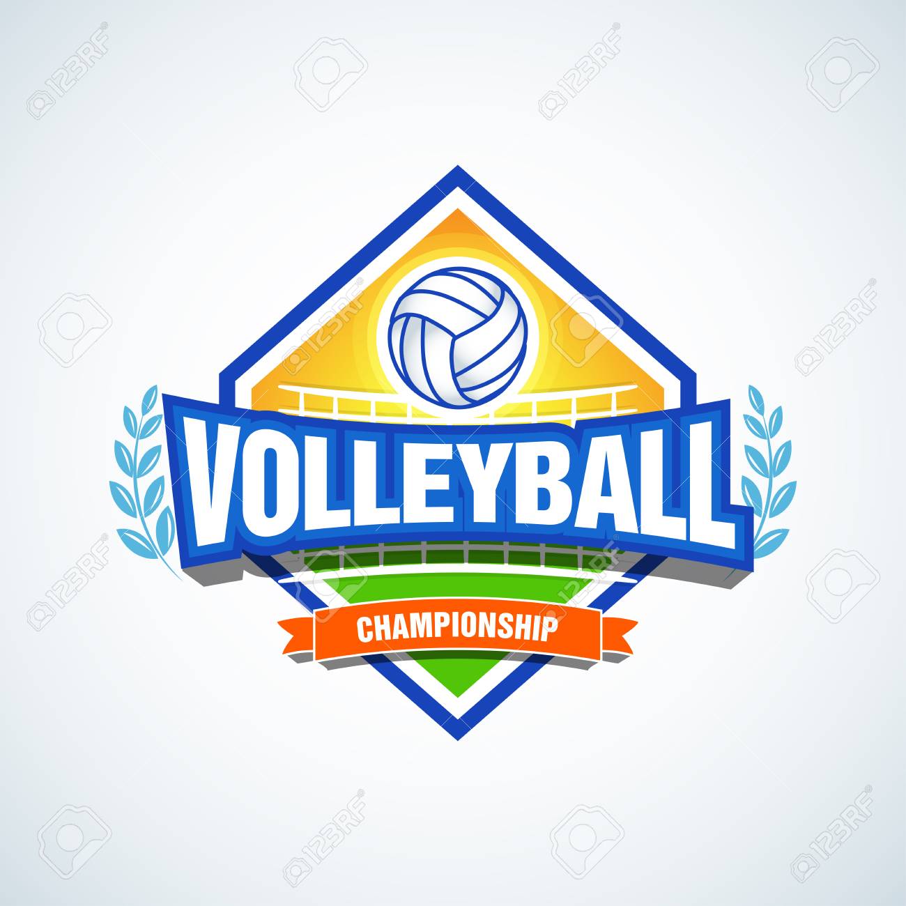 volleyball team logo template volleyball emblem logotype template