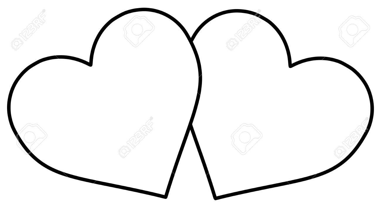 Two Hearts , Outlines Two Hearts , Royalty Free SVG, Cliparts, Vectors, and  Stock Illustration. Image 60175781., image size:1300x709