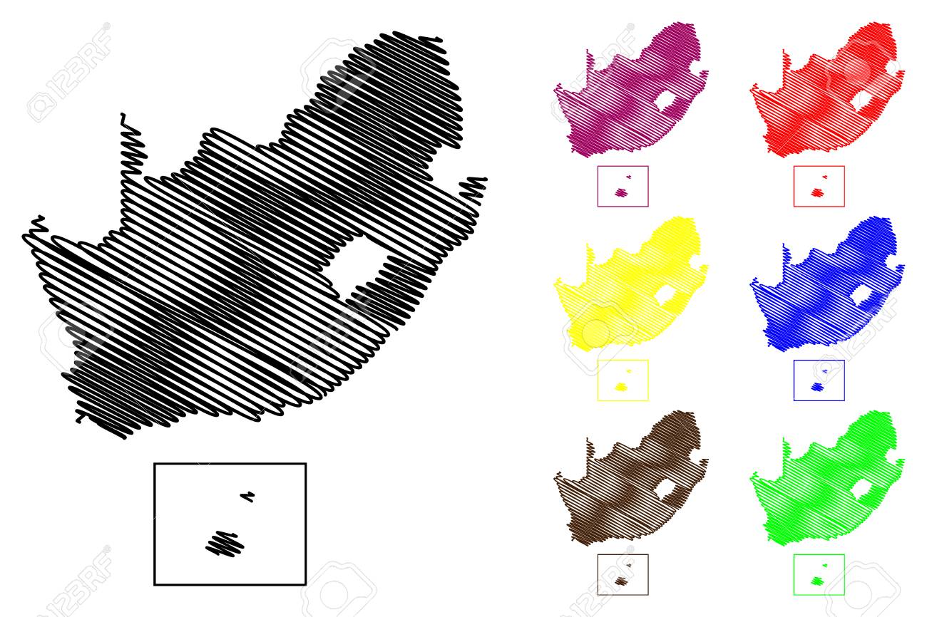 South Africa Map Vector Illustration Scribble Sketch Fsa Prince