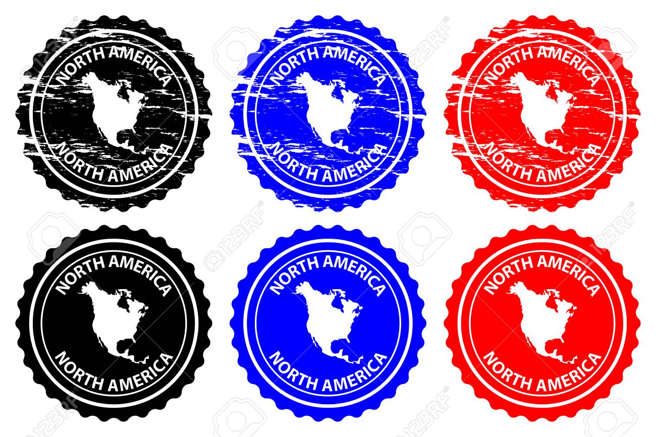 north america rubber stamp vector north america continent