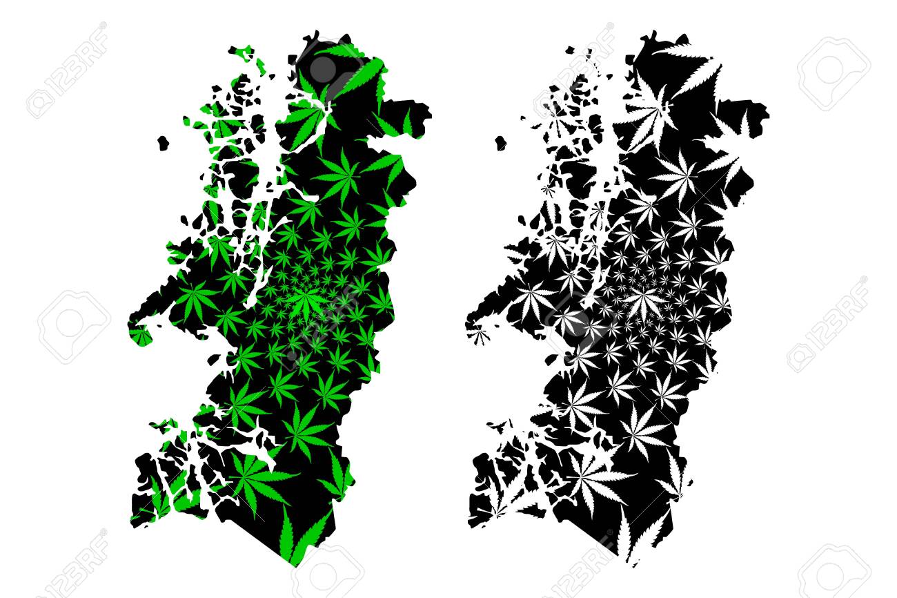 アイセンデルジェネラルカルロス イバネス デル カンポ地域 チリ共和国 マップは 大麻の葉緑と黒 アイセンまたはアイゼンの地図マリファナ マリワナ Thc の葉で作られています のイラスト素材 ベクタ Image