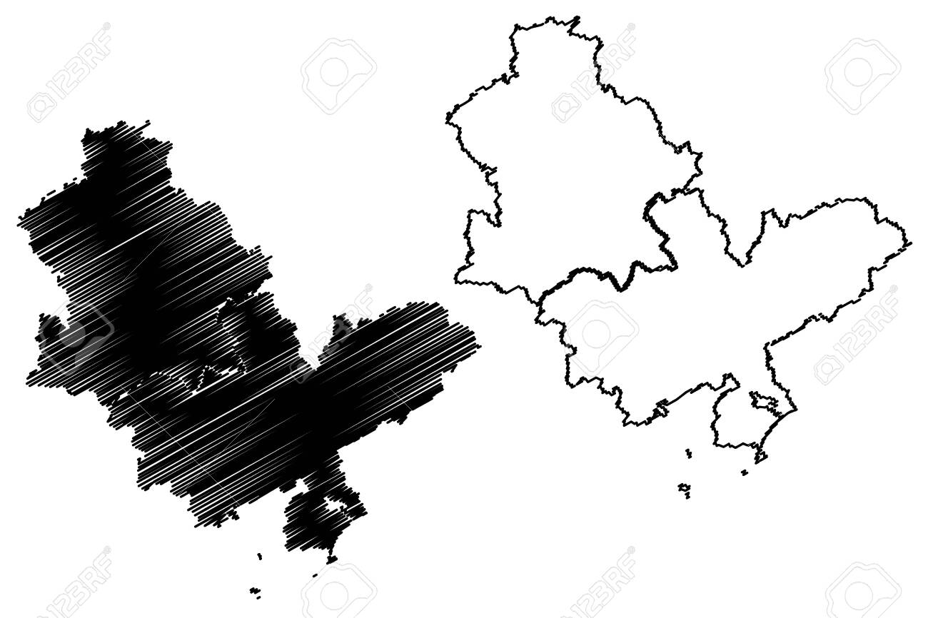 Huizhou City (People's Republic Of China, Guangdong Province) Map Vector  Illustration, Scribble Sketch City Of Huizhou Map Клипарты, SVG, векторы, и  Набор Иллюстраций Без Оплаты Отчислений. Image 149872650