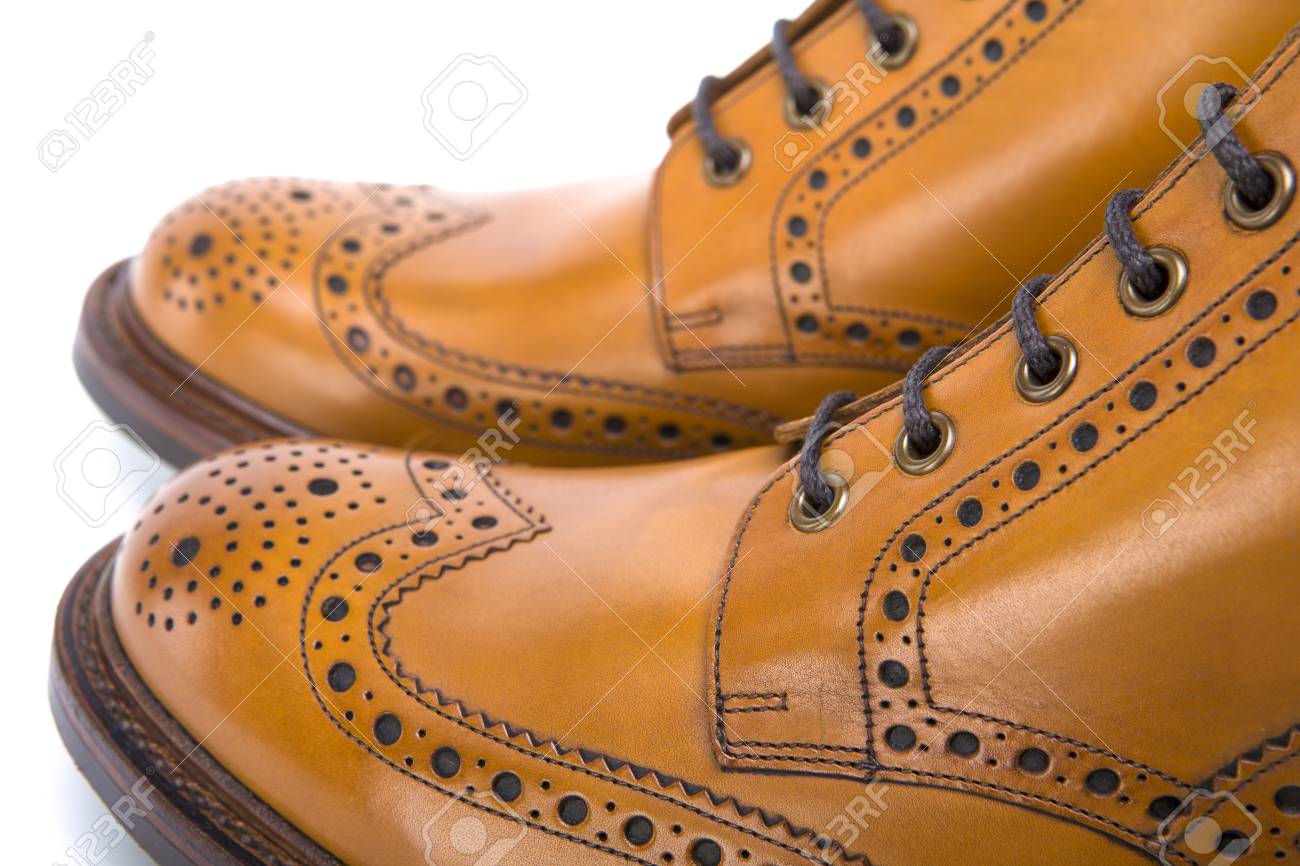 light tan brogue boots