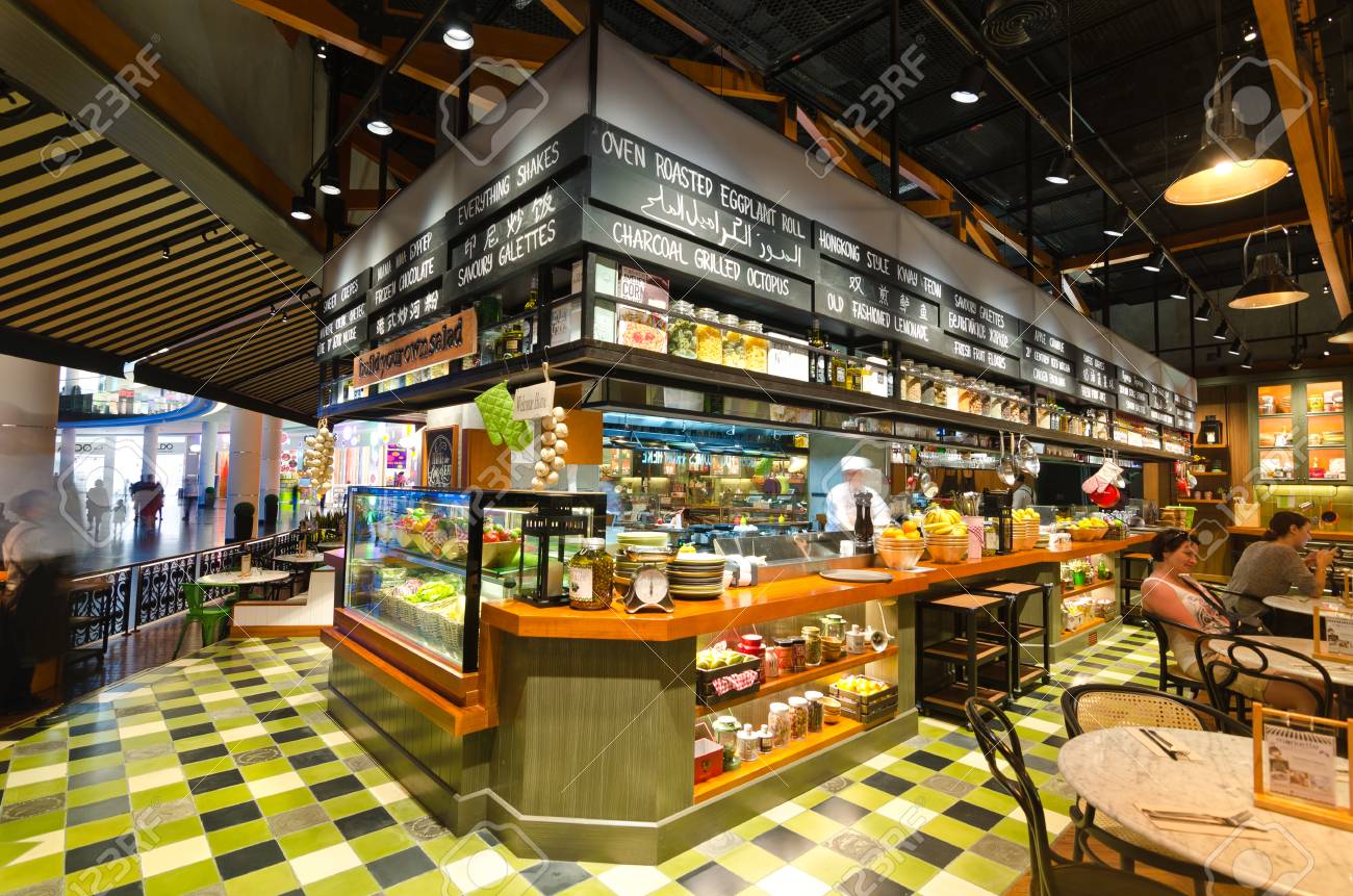 Dubai Mall Dubai 05 05 2015 Markette Restaurant Parisian