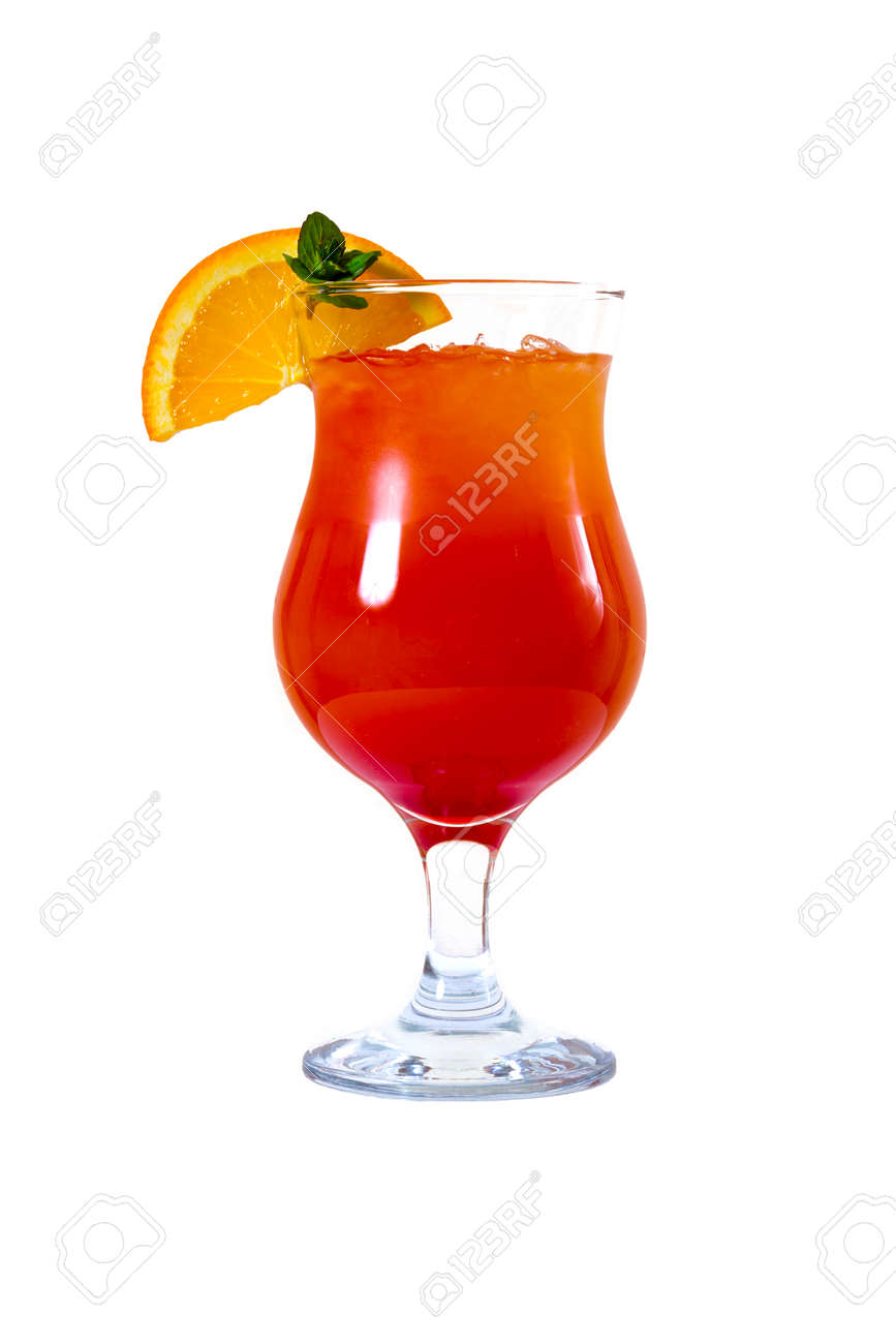 Orange cocktail with orange on the edge of the glass - 126898310 Orange cocktail with orange on the edge of the glass - 126898310
