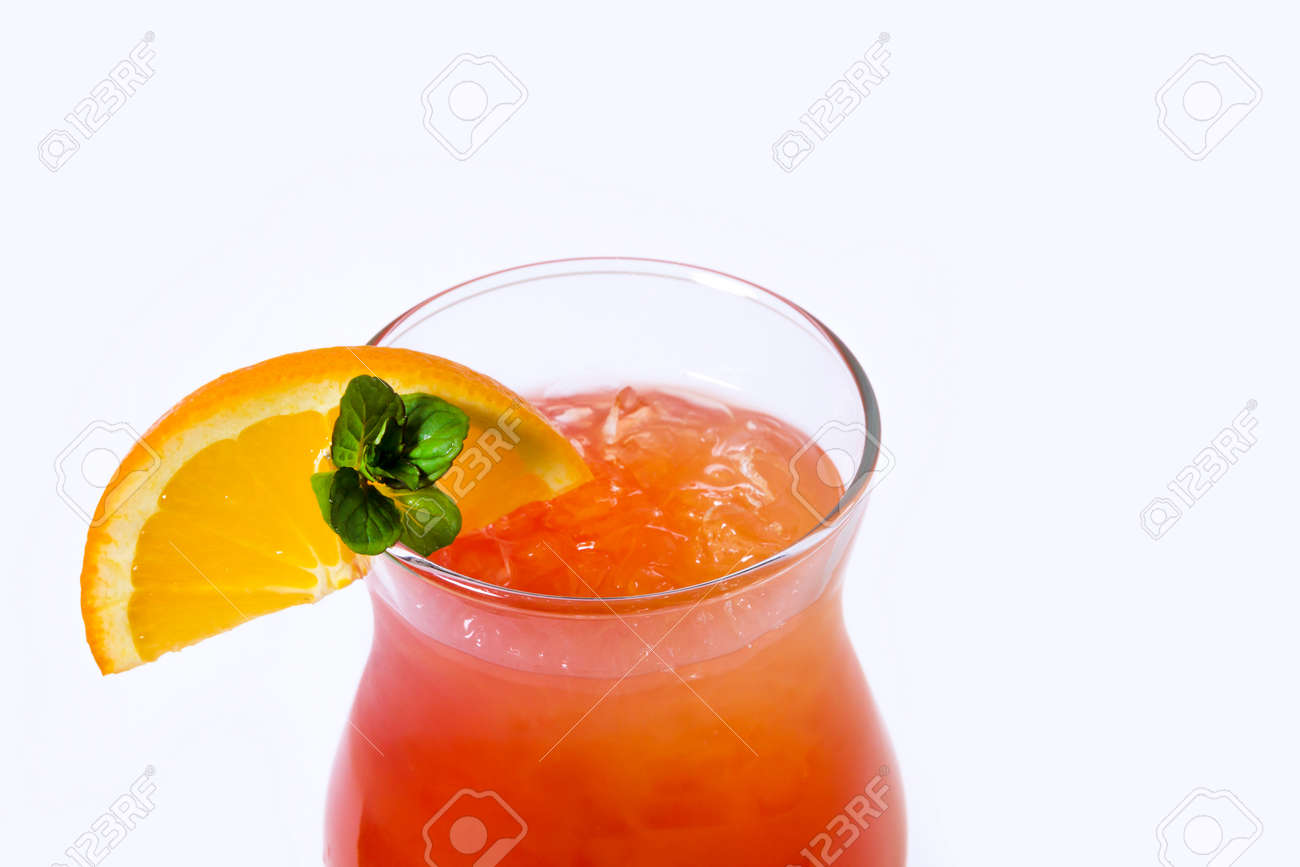 Orange cocktail with orange on the edge of the glass - 126898313 Orange cocktail with orange on the edge of the glass - 126898313