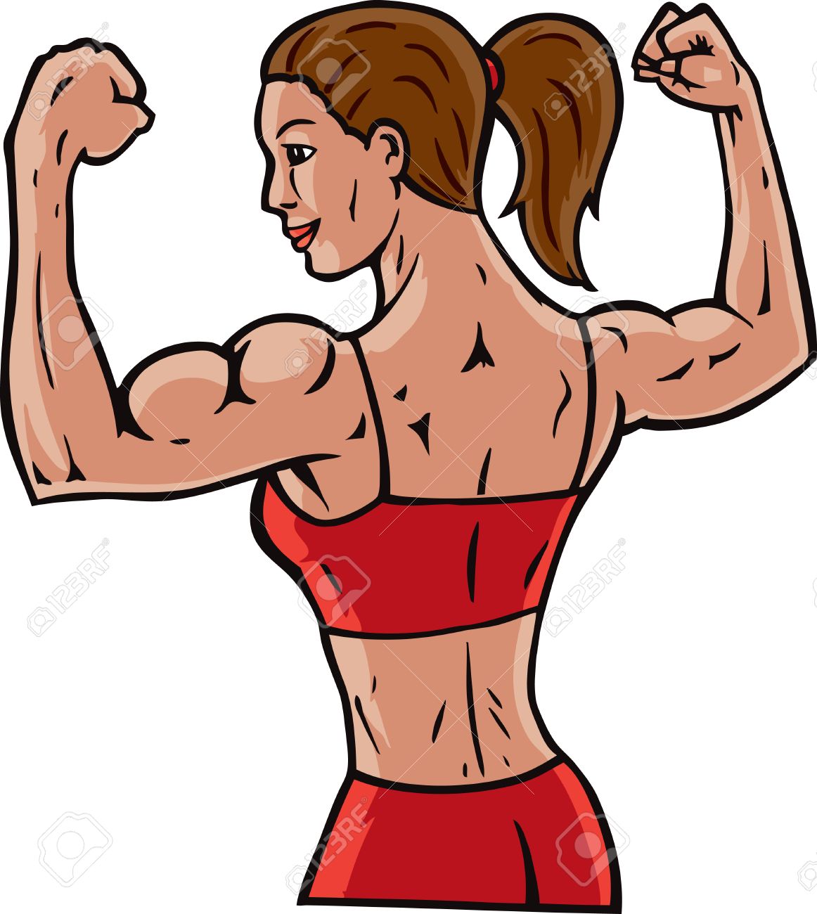 Vector Woman Flexing Her Muscles Showing How Fit She Is Vector Woman Flexing Her Muscles Showing How Fit She Is