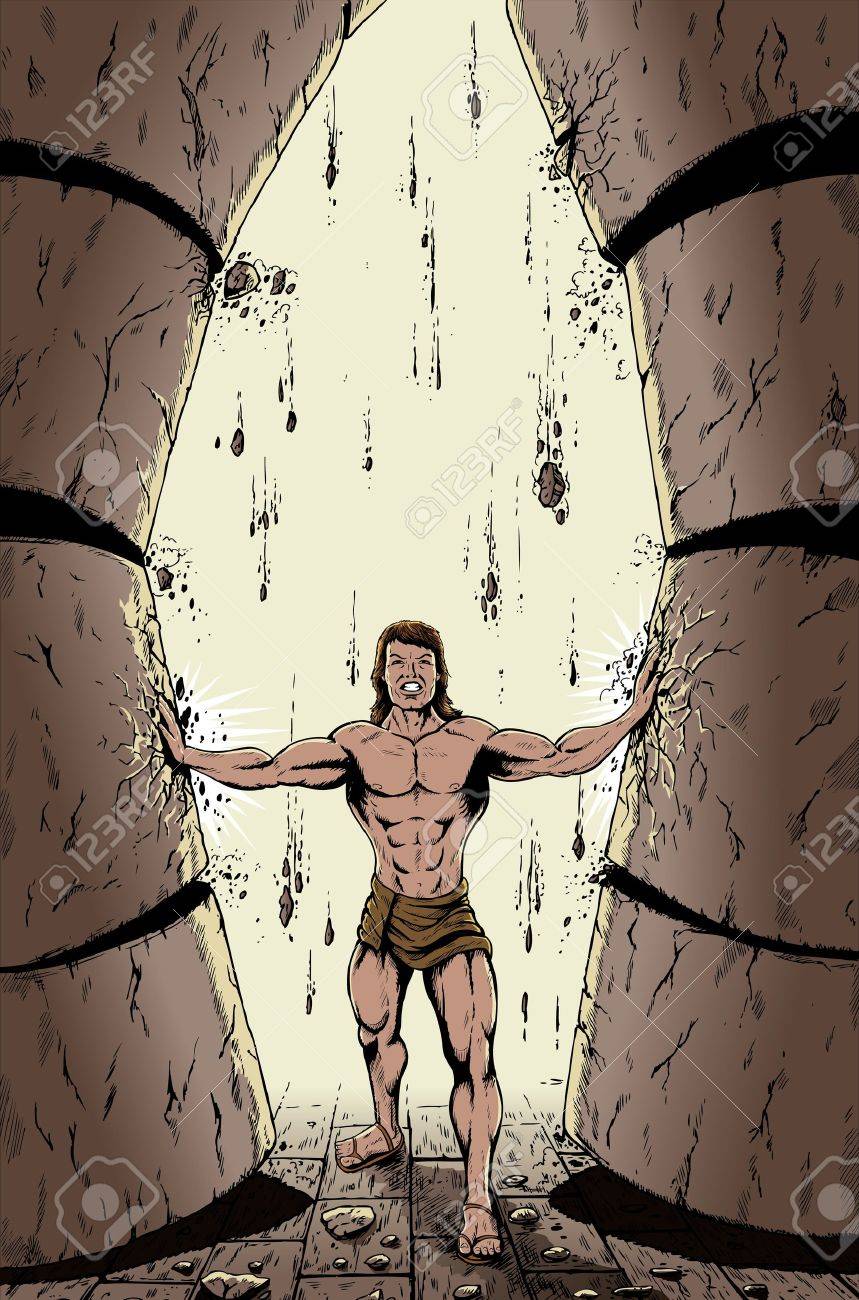 Biblical Samson Pushing Down The Pillars Royalty Free SVG, Cliparts,  Vectors, and Stock Illustration. Image 13719433.