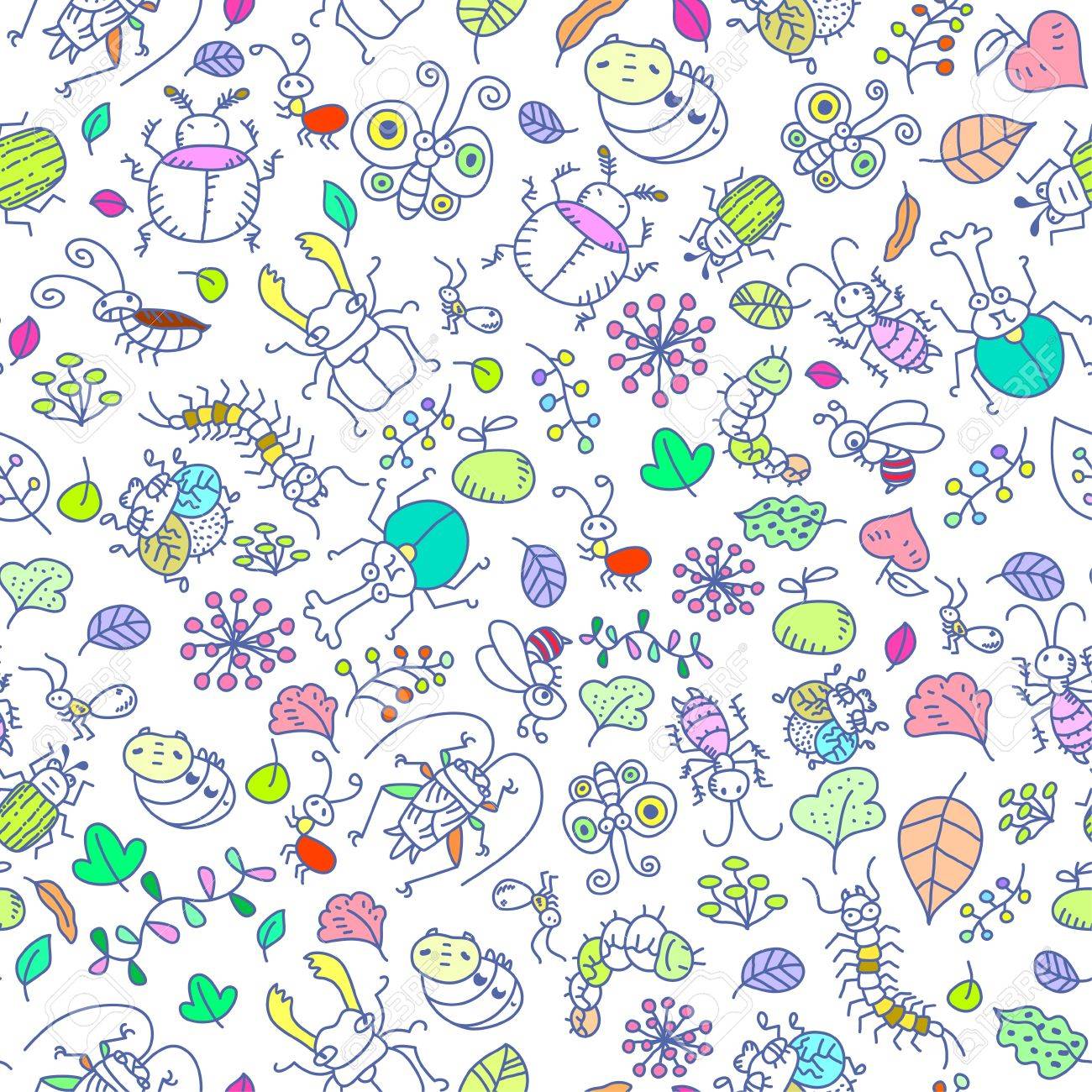 シームレスな昆虫の壁紙 のイラスト素材 ベクタ Image