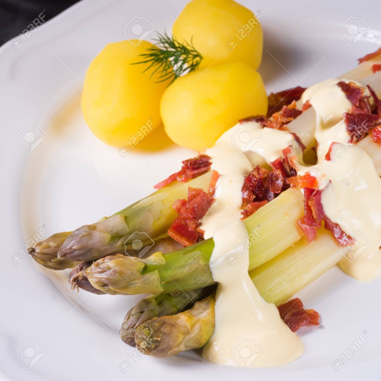 Roasted Asparagus With Ham Stock Photo Picture And Royalty Free Image Image 76803368