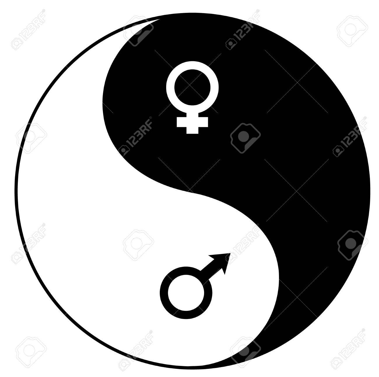 Yin Yan Yin Yang Symbol In Verbindung Mit Weiblichen Und