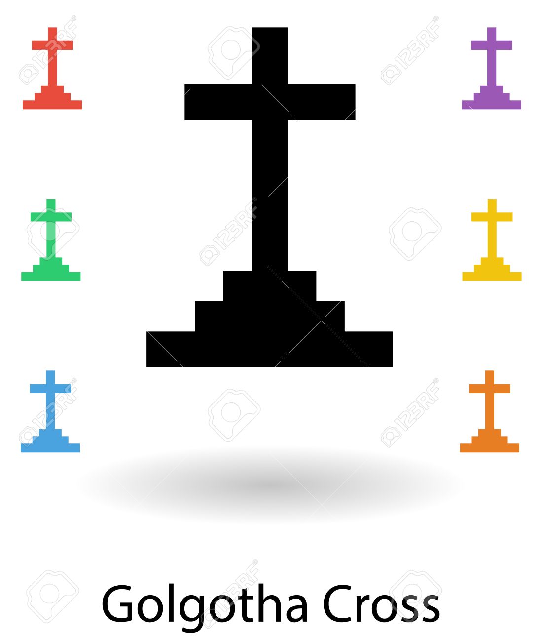 golgotha cross vector illustration black cross silhouette isolated