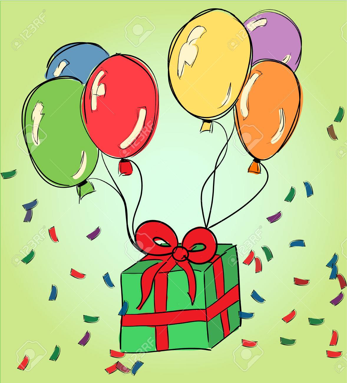 Bonne Dessin A La Main D Anniversaire Fete Clip Art Libres De Droits Vecteurs Et Illustration Image