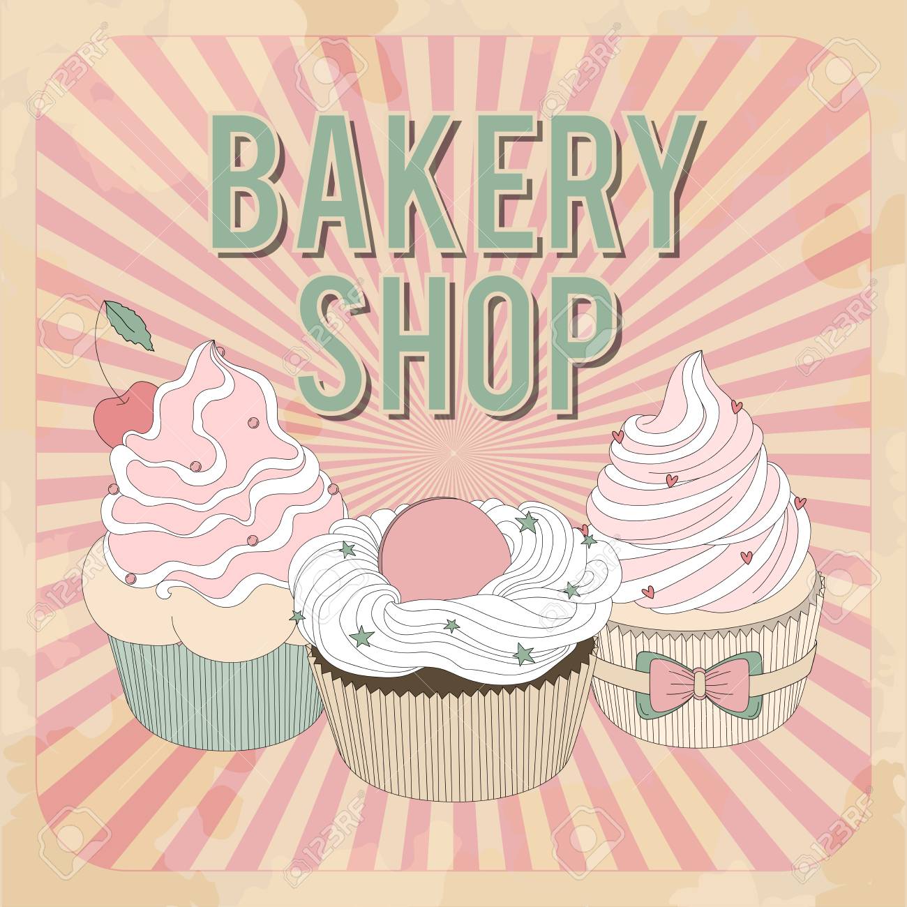 Vecteur Belle Affiche Au Design Retro Avec Delicios Petits Gateaux Le Meilleur Pour La Boulangerie Et Petit Gateau Boutique Menu Design Ou Tout Simplement Comme Une Affiche Publicitaire Clip Art Libres De