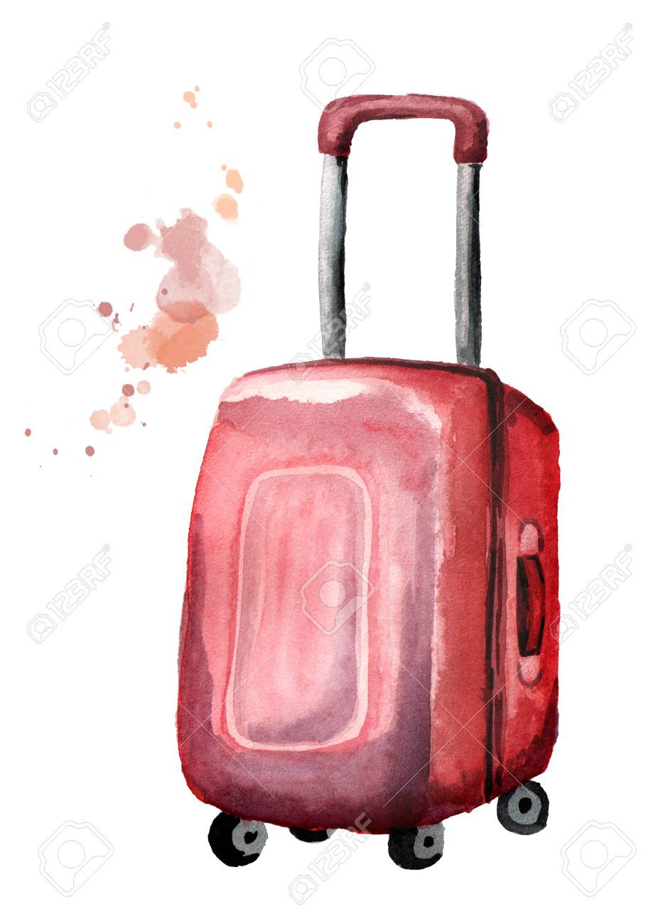 big red suitcase