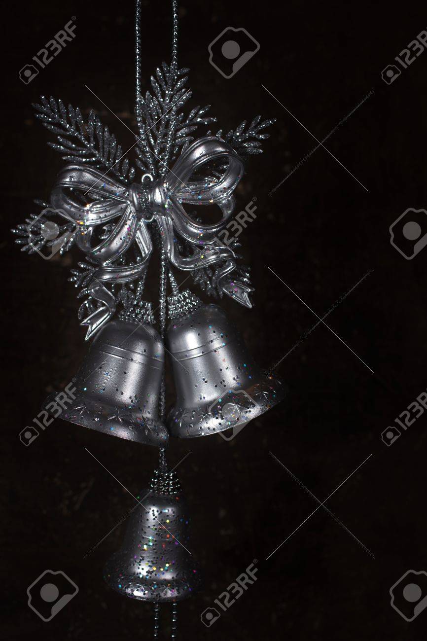 Christmas Decoration With Silver Bells With Wooden Background Stock Photo,  Picture and Royalty Free Image. Image 16002110., image size:866x1300