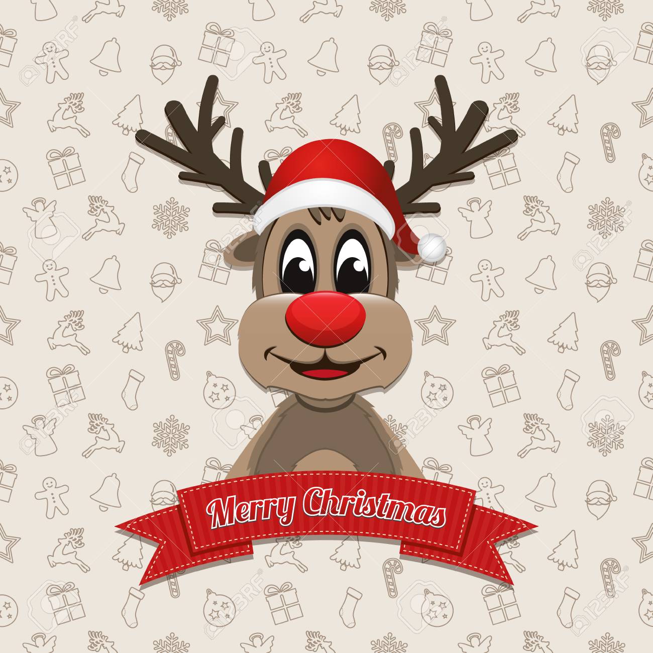 reindeer christmas banner ornament background royalty free cliparts reindeer banner