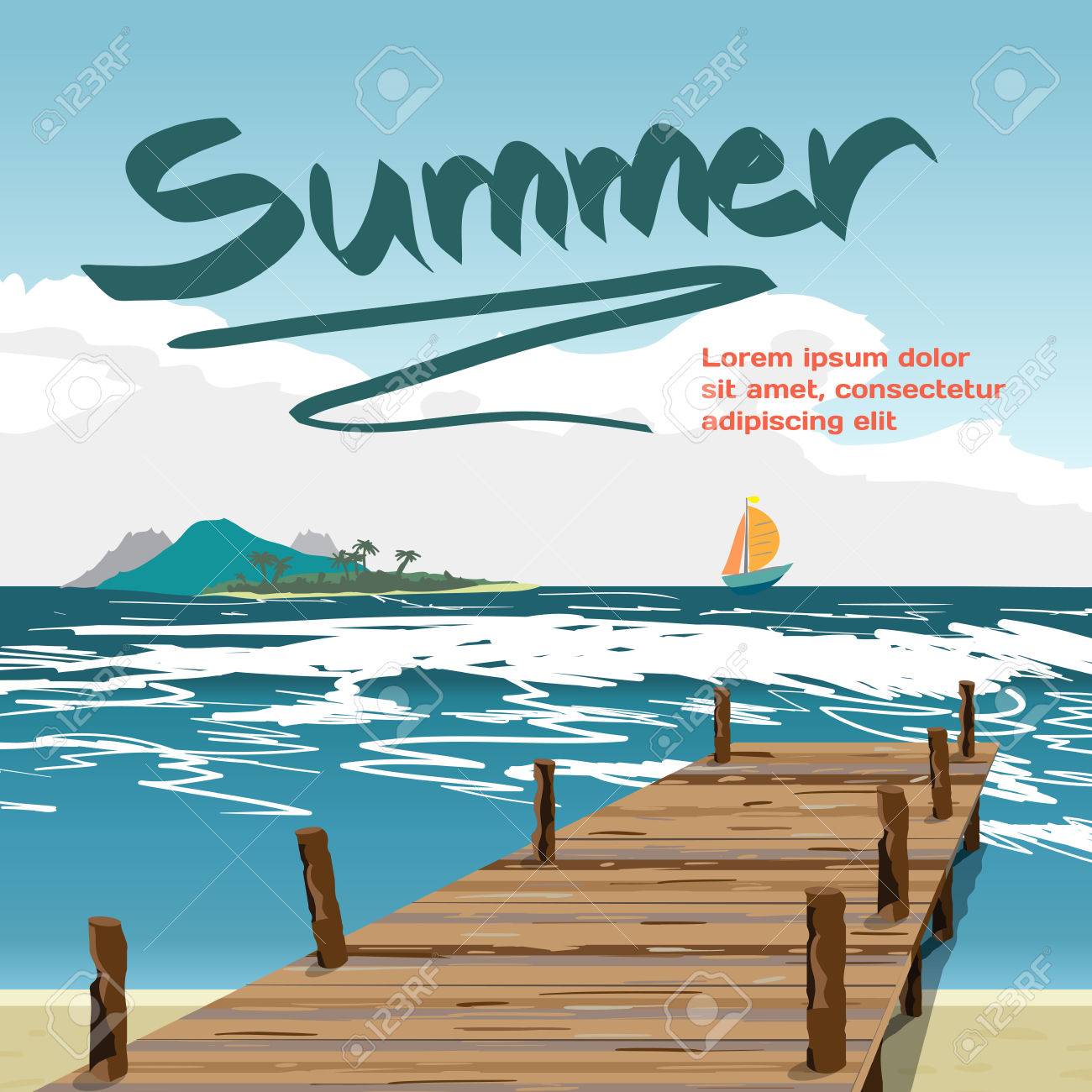 Sommer Urlaub Konzept Hintergrund Mit Platz Fur Text Sea