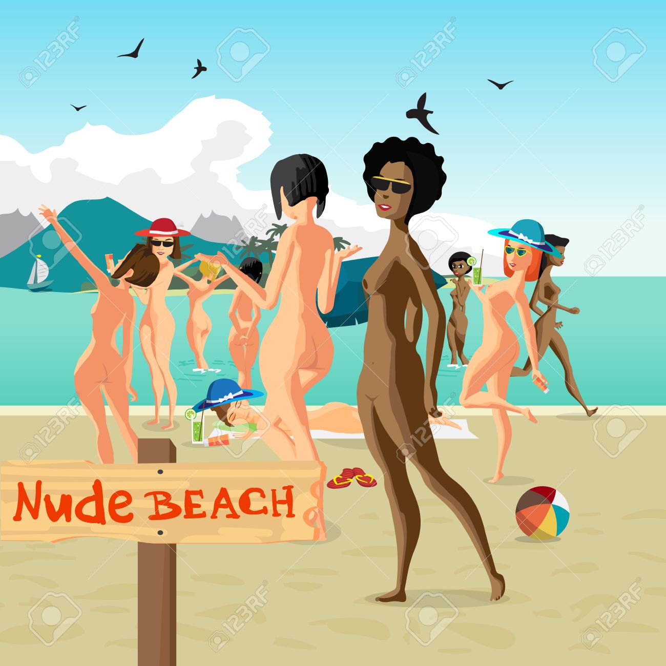 fun tropical activity nudists