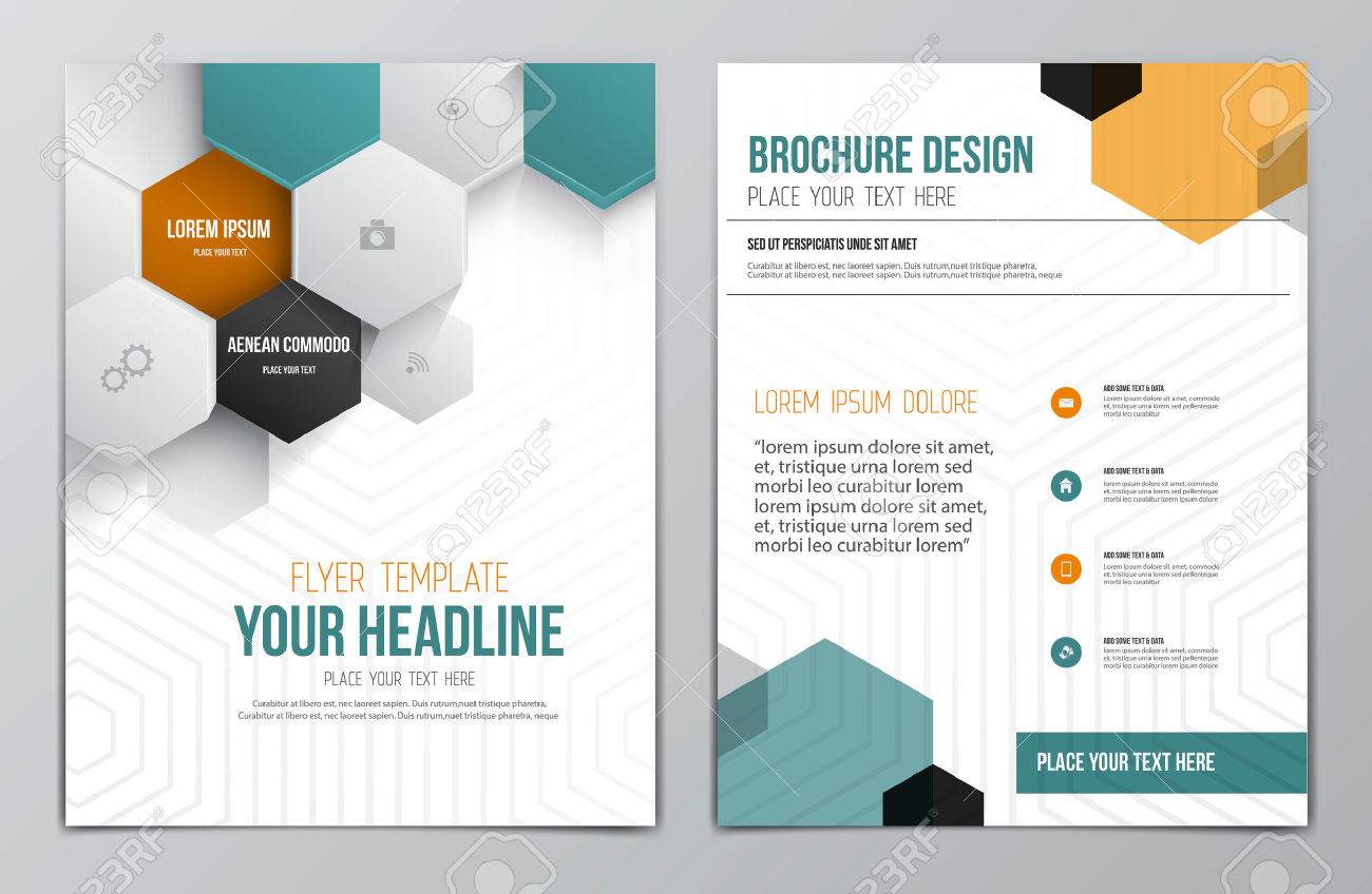 brochure design template geometric shapes abstract modern