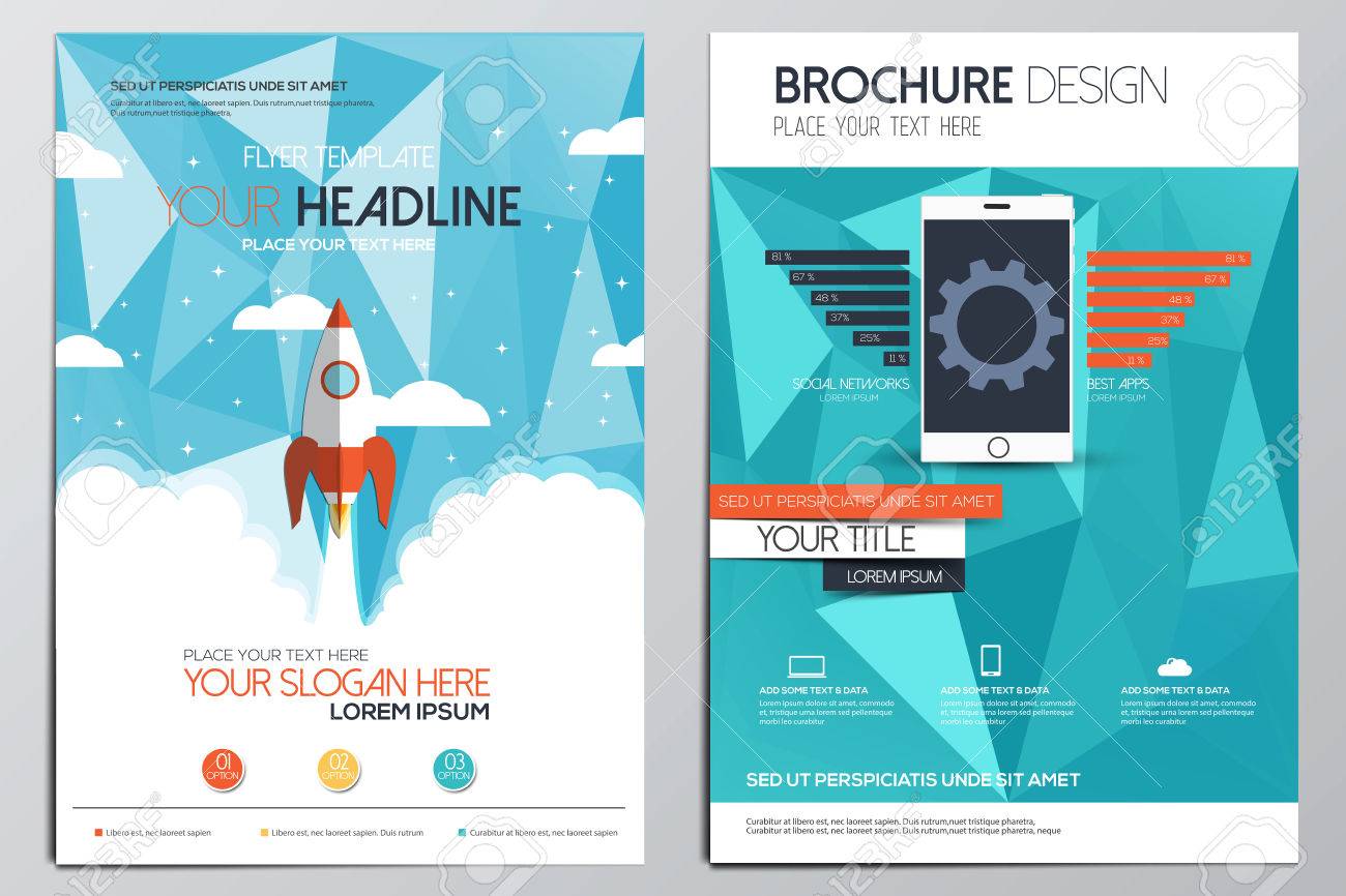 brochure design template geometric shapes abstract modern