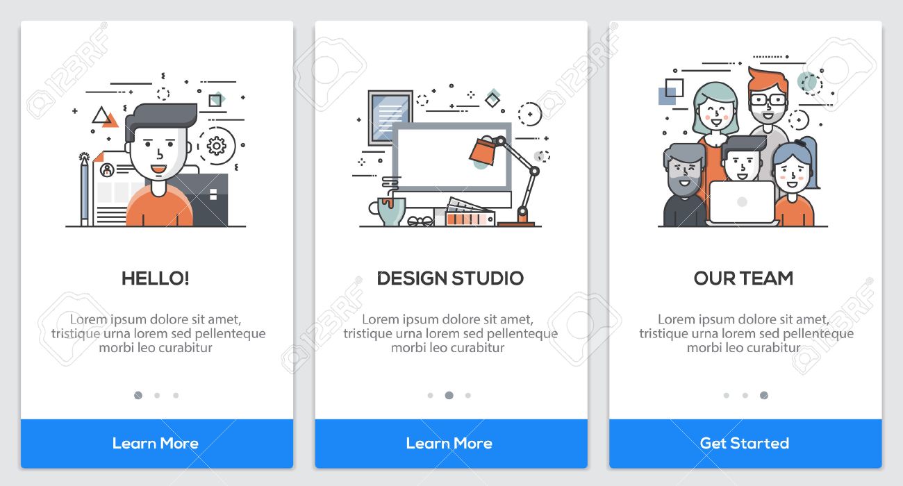 onboarding design studio app screens modern user interface ux
