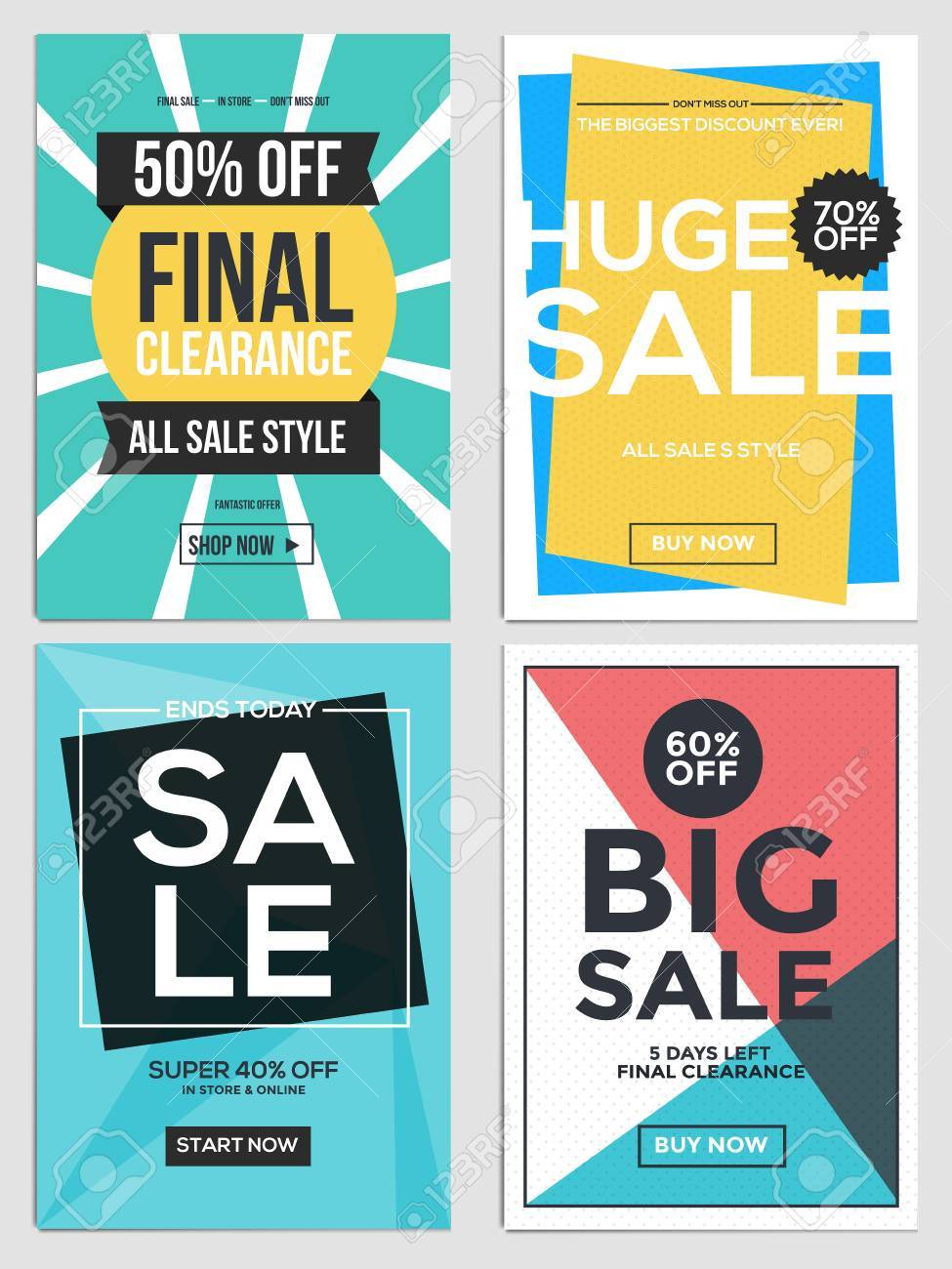 flat design sale flyer template for websites and mobile websites sales flyer template