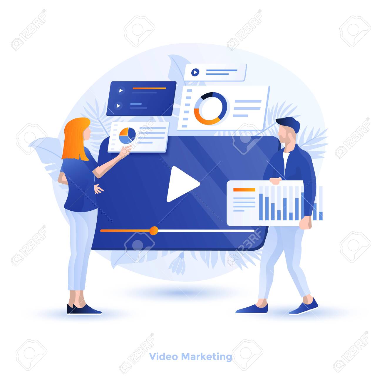 Modern flat design illustration of Video Marketing. Can be used for website and mobile website or Landing page. Easy to edit and customize. Vector illustration - 134806561 Modern flat design illustration of Video Marketing. Can be used for website and mobile website or Landing page. Easy to edit and customize. Vector illustration - 134806561