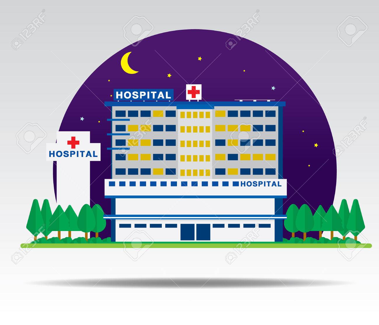 夜病院インフォ グラフィック ベクトル のイラスト素材 ベクタ Image