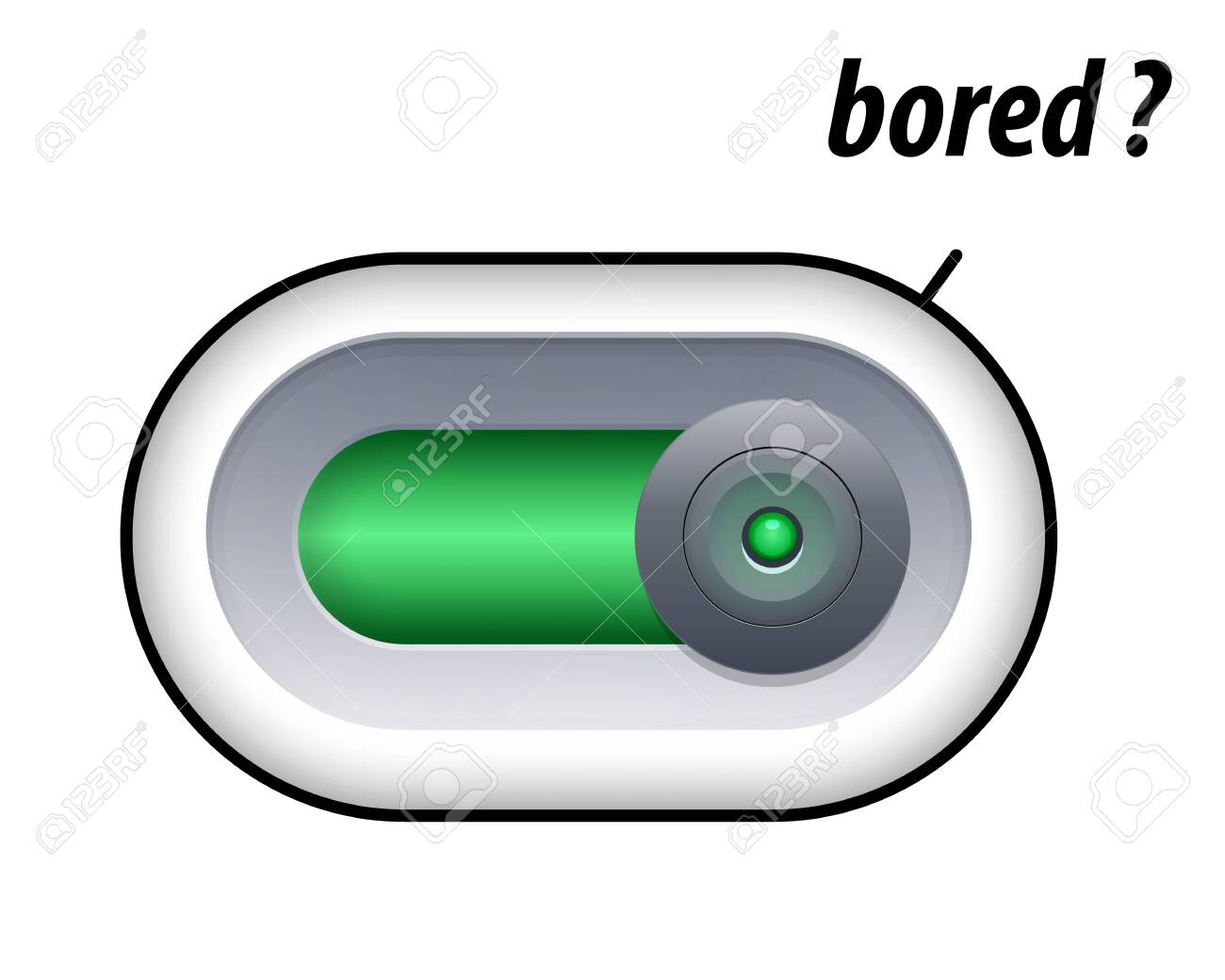 Bored concept. Press the slide button for Bored mood. Isolated on white background. Vector illustration, top view - 154531513 Bored concept. Press the slide button for Bored mood. Isolated on white background. Vector illustration, top view - 154531513