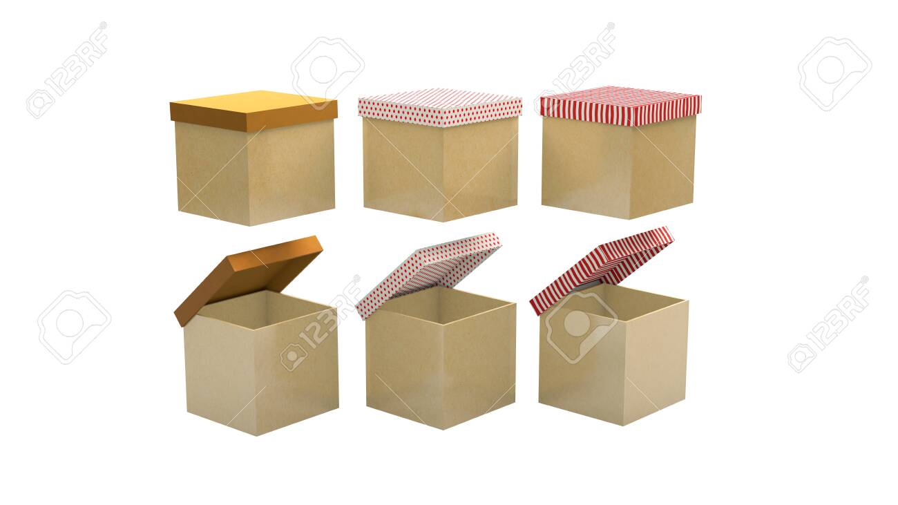 3d Rendering Realistic Mock Up Of Gift Box Set Collections Stock Photo Picture And Royalty Free Image Image