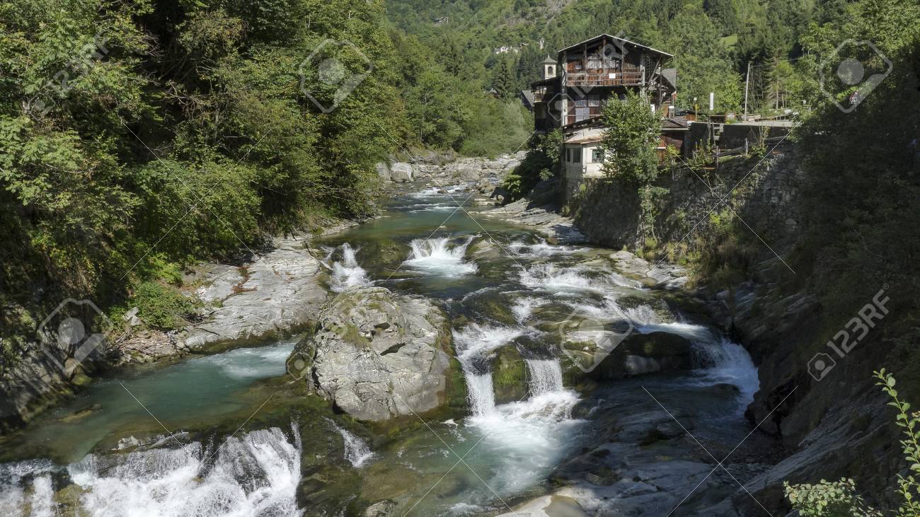 Sesia river in Alagna. Valsesia Italy - 97261674 Sesia river in Alagna. Valsesia Italy - 97261674