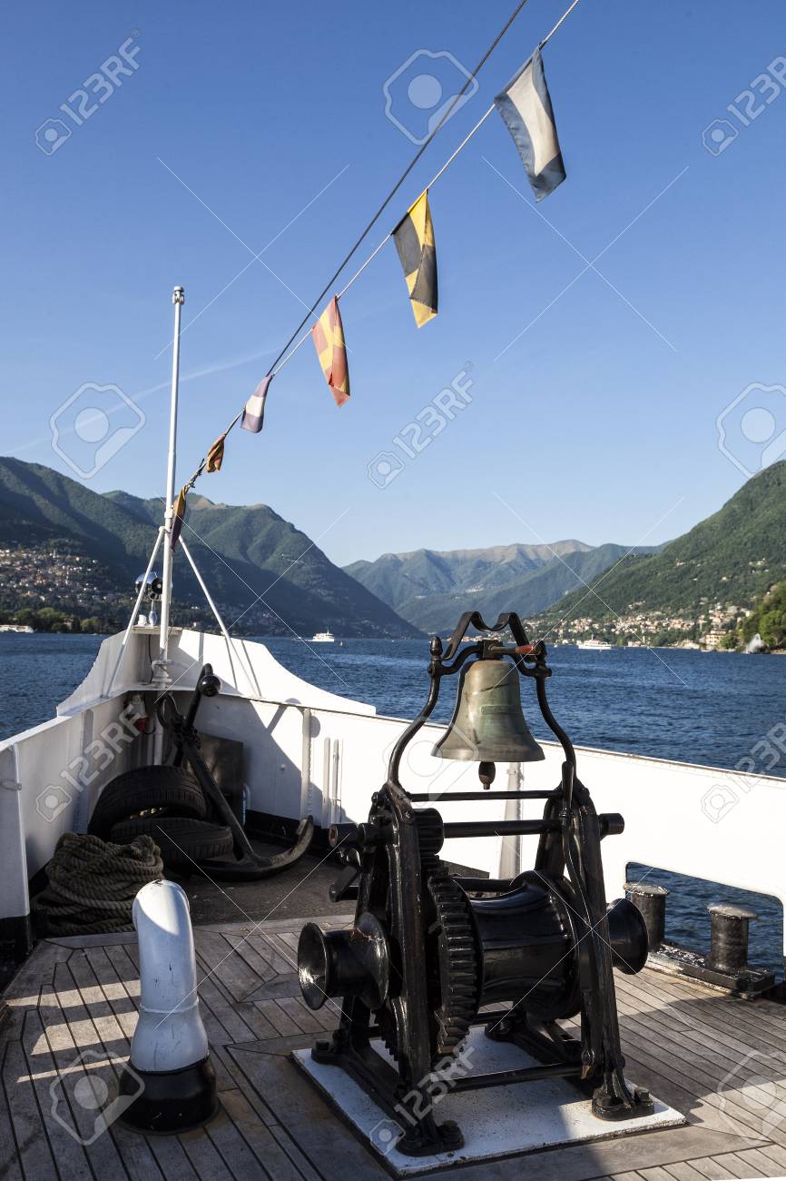 Boat sailing on Como Lake. Italy - 97244009 Boat sailing on Como Lake. Italy - 97244009
