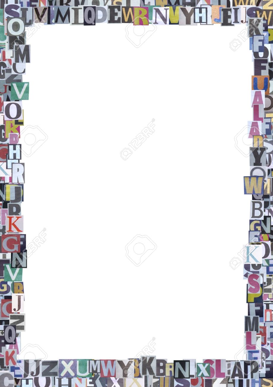 newspaper cutout letters border stock photo picture and royalty letters borders