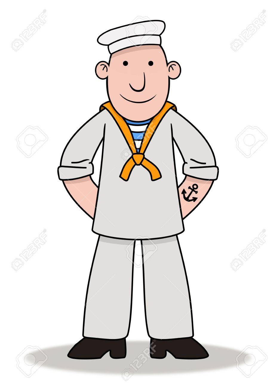 孤立した漫画船乗りの図 の写真素材 画像素材 Image