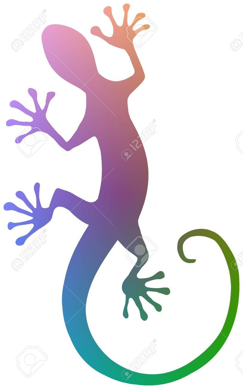 Illustration Of A Colourful Isolated Gecko Stock Photo Picture And Royalty Free Image Image