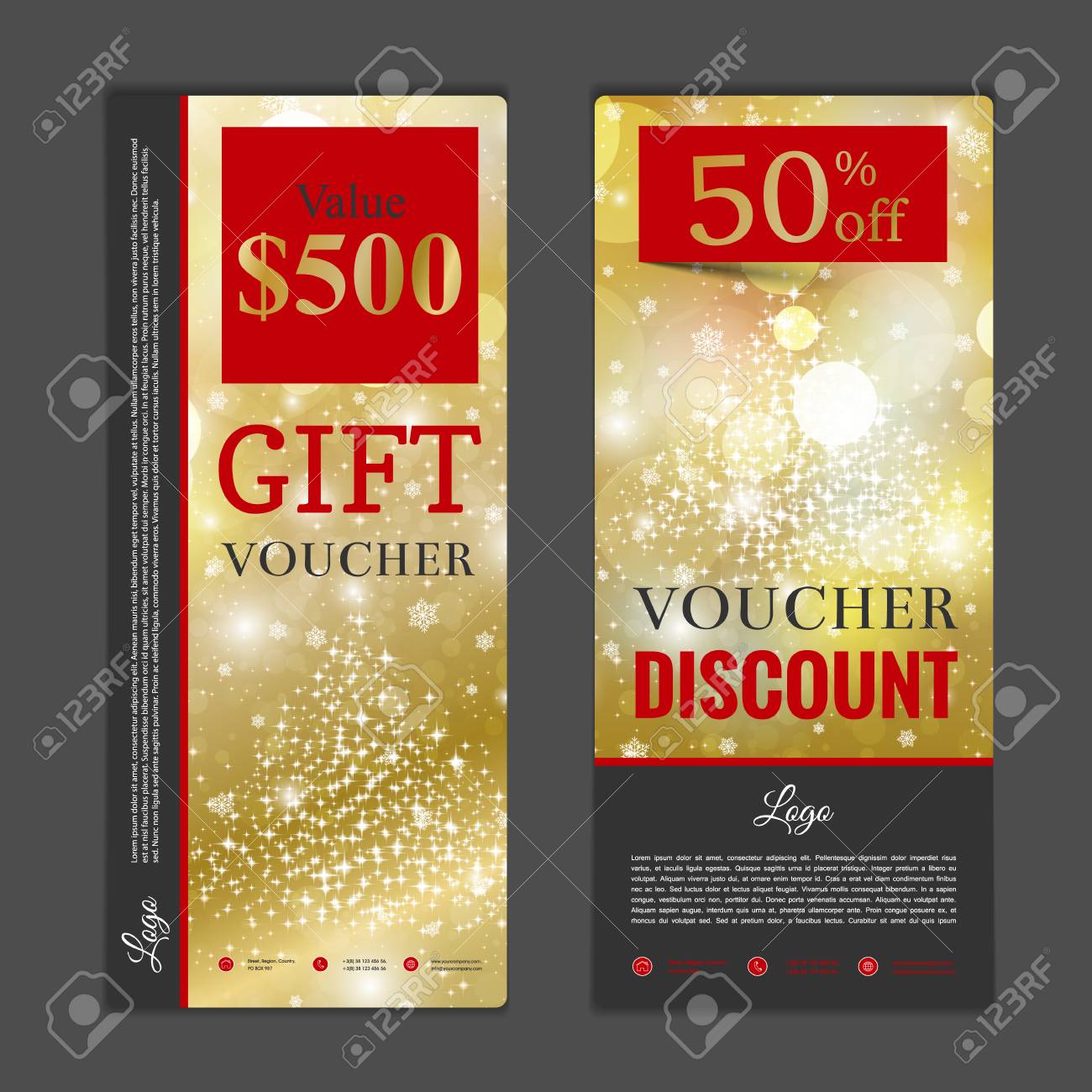 ギフト券テンプレート ショッピング カード 割引クーポン バナー 割引カード Web デザイン やその他の使用をすることができます ベクトルの図 幸せな新年とクリスマスのデザインのイラスト素材 ベクタ Image