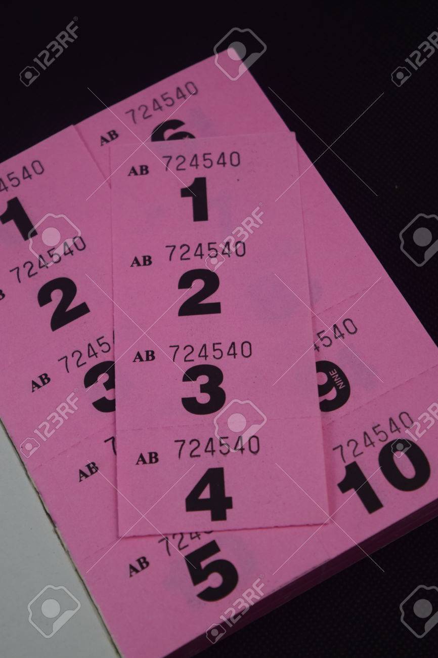 pink raffle ticket book opened raffle book