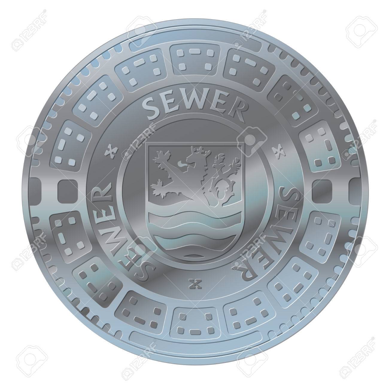 古い町のマンホール蓋のイラスト素材・ベクター Image 24941143