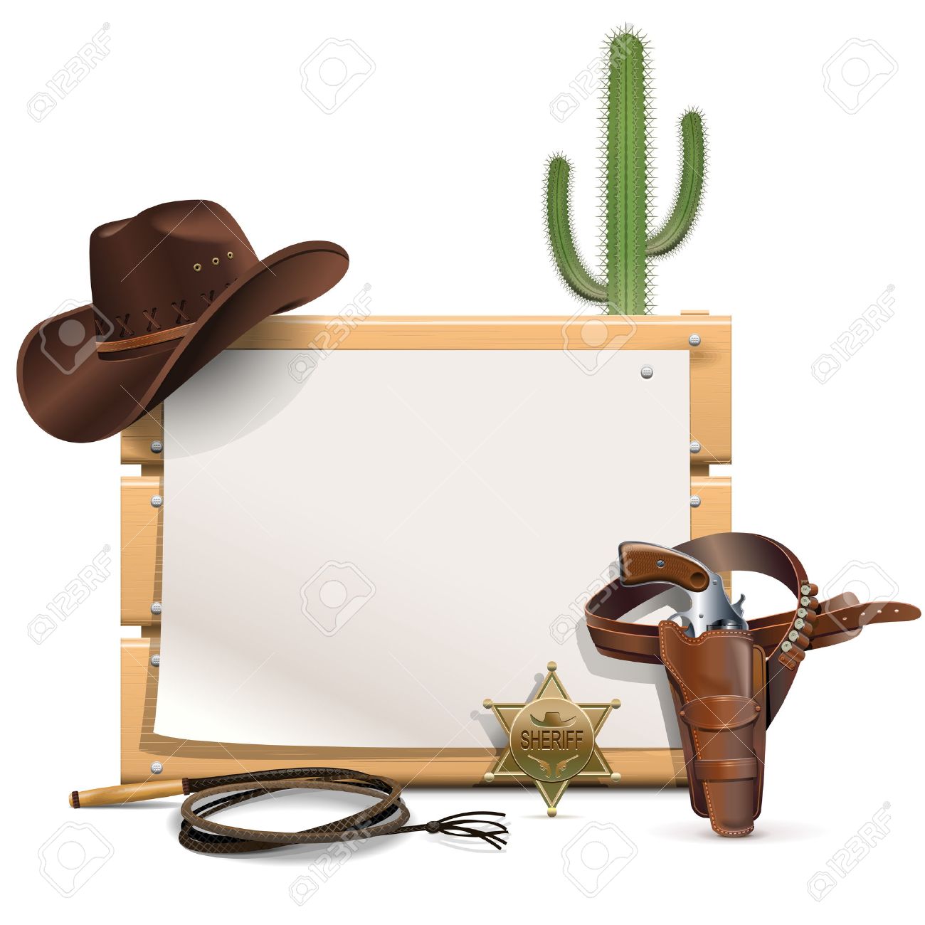 Vector Cowboy Frame Isolated On White Background Royalty Free Cliparts Vectors And Stock Illustration Image 36627243