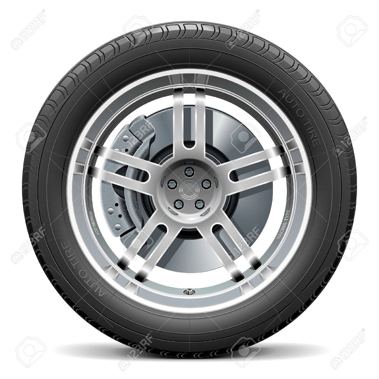 白い背景に分離されたディスク ブレーキ付けベクトル車ホイールのイラスト素材 ベクタ Image 白い背景に分離されたディスク ブレーキ付けベクトル車ホイールのイラスト素材 ベクタ Image
