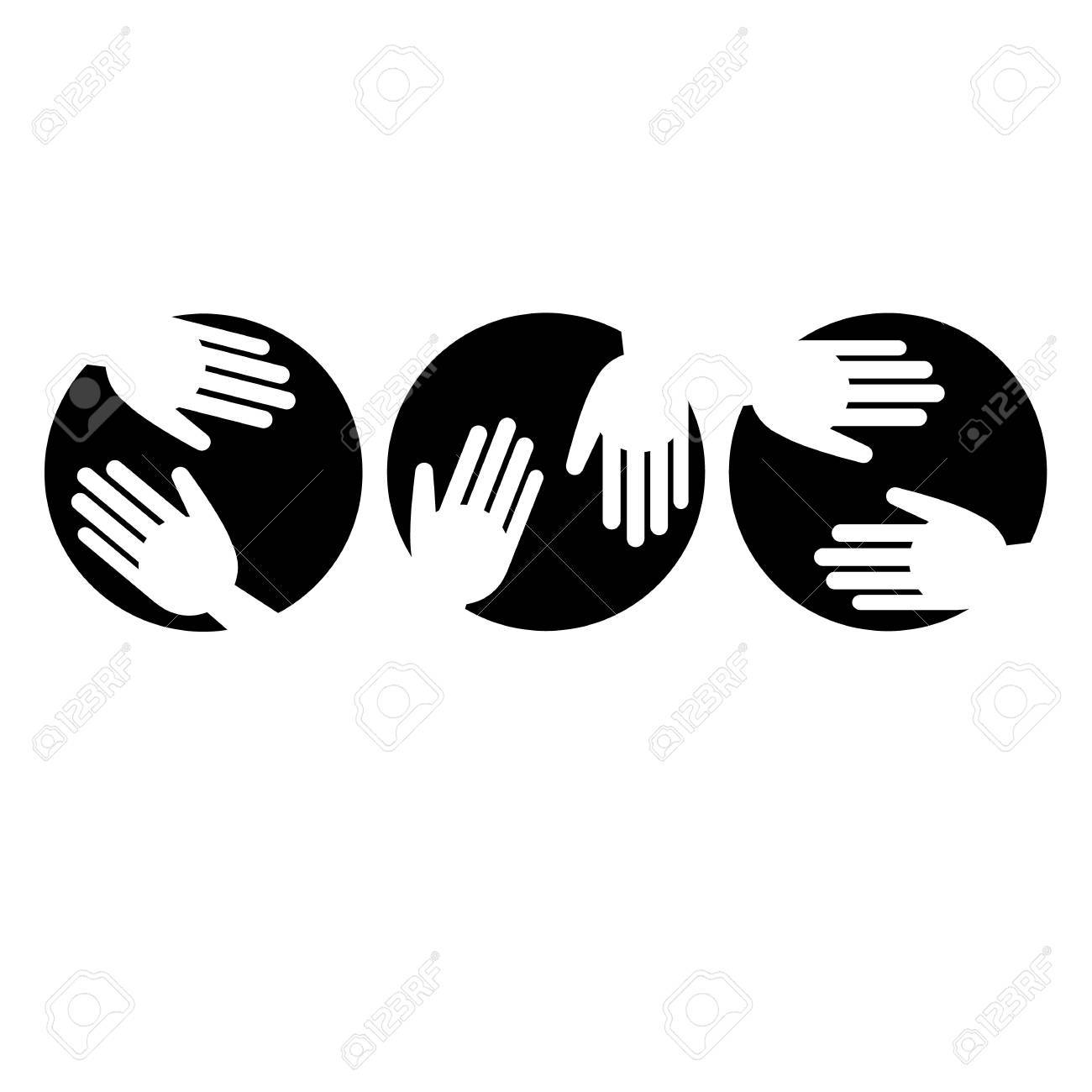 ベクターの手アイコン愛記号ヘルプ シルエット のイラスト素材 ベクタ Image