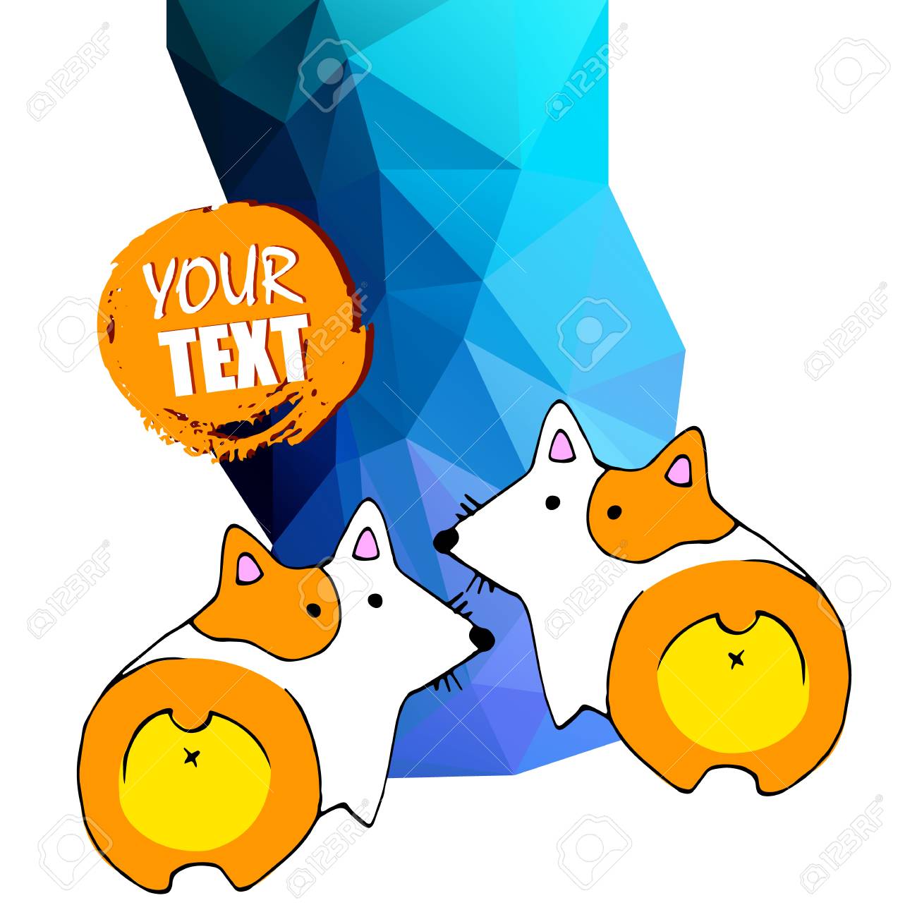 ベクトル, ウェールズ、犬、コーギー、動物、イラスト、ペット、白、耳