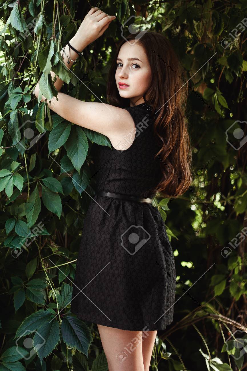 young girls black dress